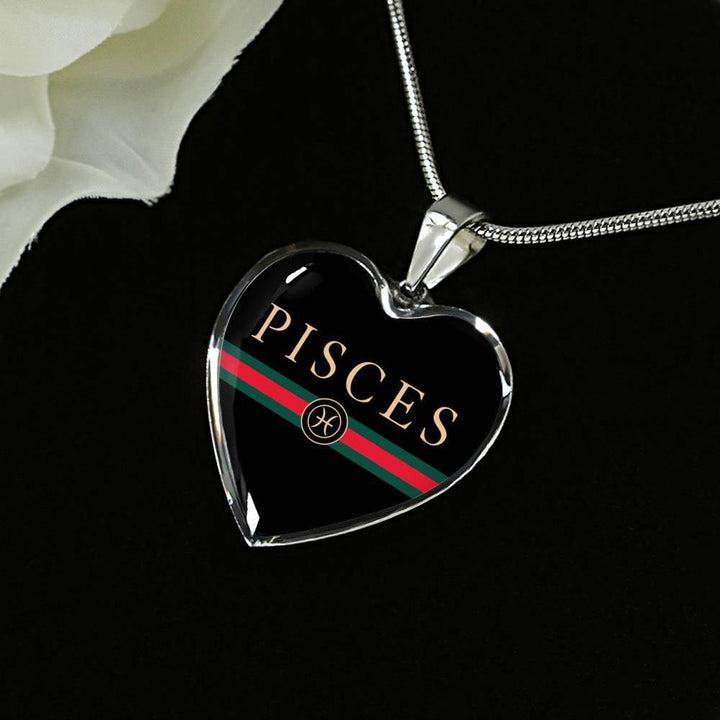 Pisces G-Girl Heart Necklace zodiac jewelry for her birthday outfit