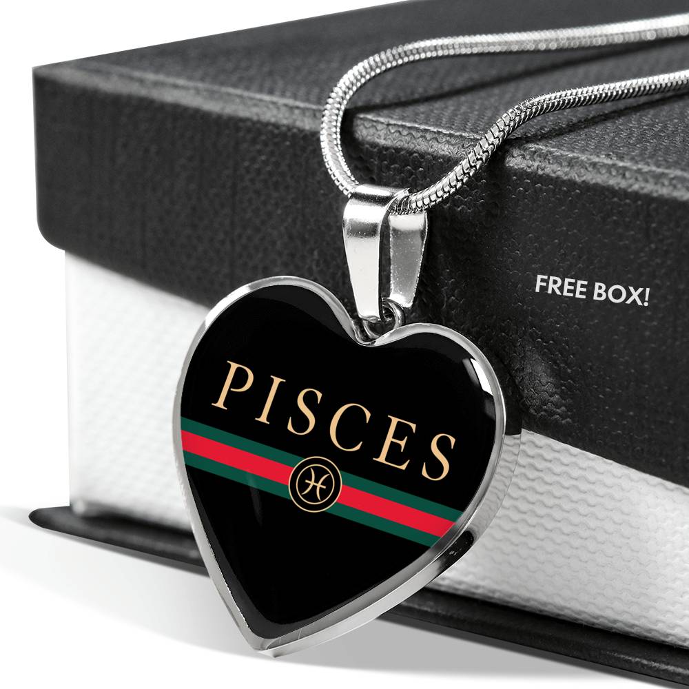 Pisces G-Girl Heart Necklace zodiac jewelry for her birthday outfit