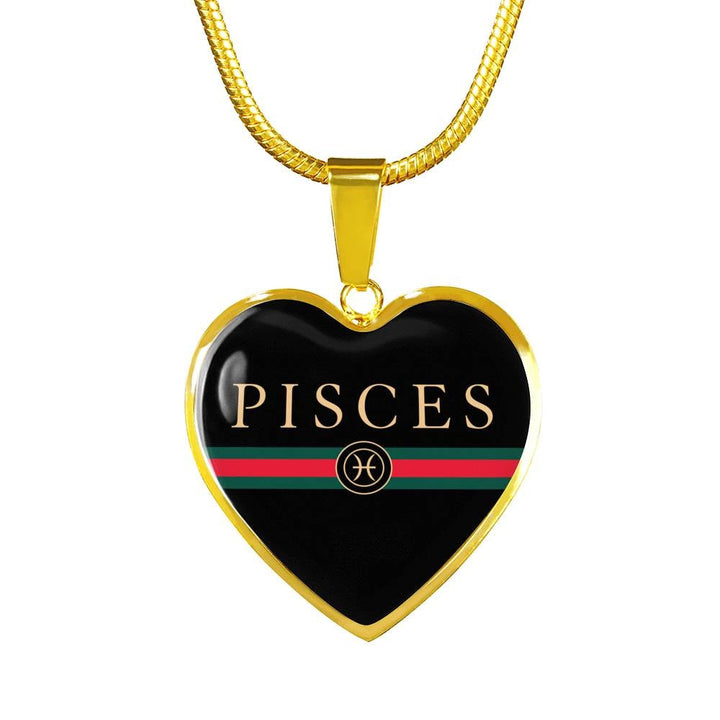 Pisces G-Girl Heart Necklace zodiac jewelry for her birthday outfit