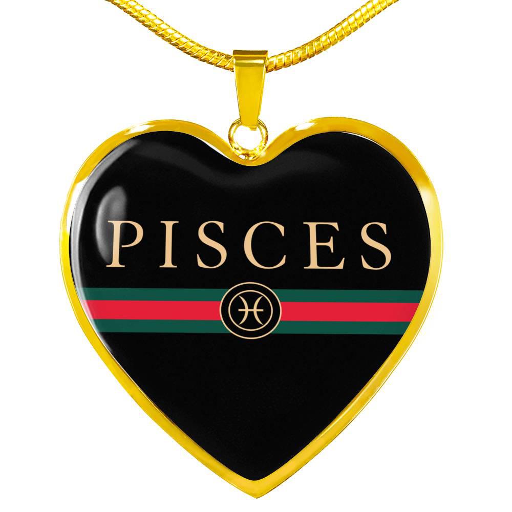 Pisces G-Girl Heart Necklace zodiac jewelry for her birthday outfit
