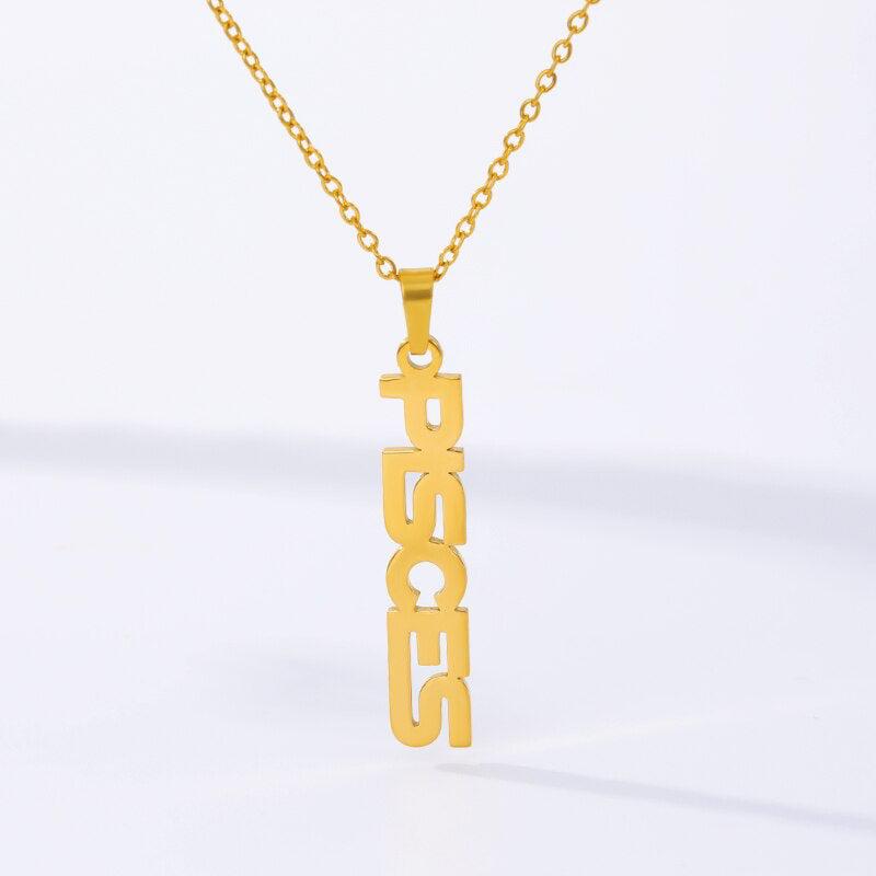 Pisces Name Necklace zodiac jewelry for her birthday outfit
