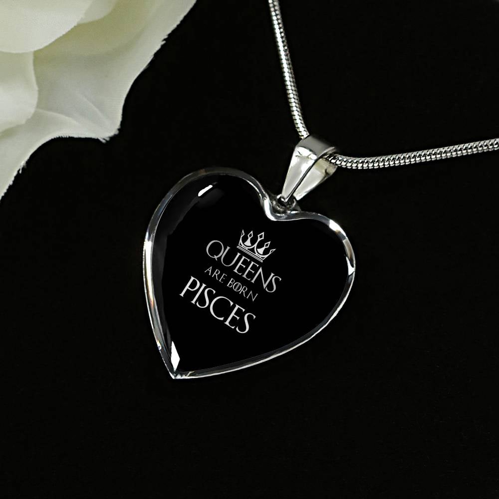 Pisces Queen Of Thrones Heart Necklace zodiac jewelry for her birthday outfit