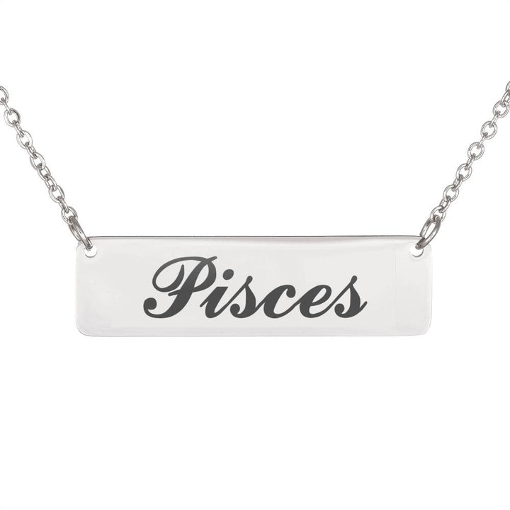 Pisces Script Nameplate Necklace zodiac jewelry for her birthday outfit