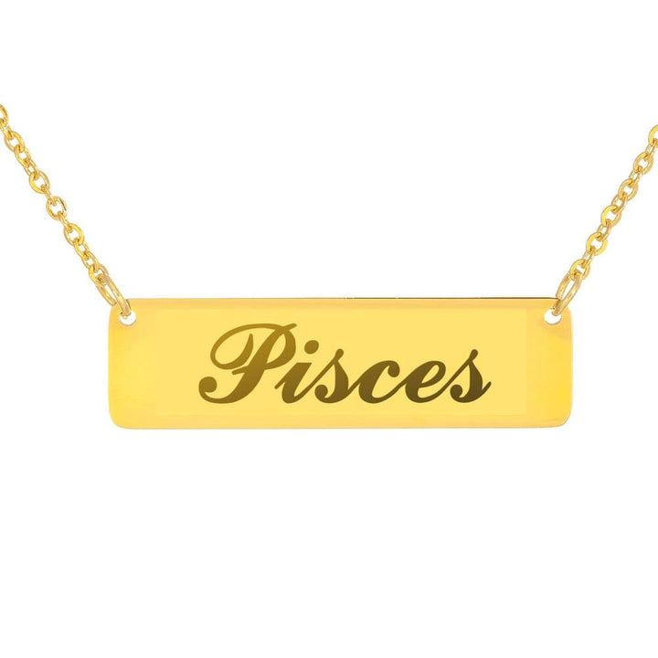 Pisces Script Nameplate Necklace zodiac jewelry for her birthday outfit