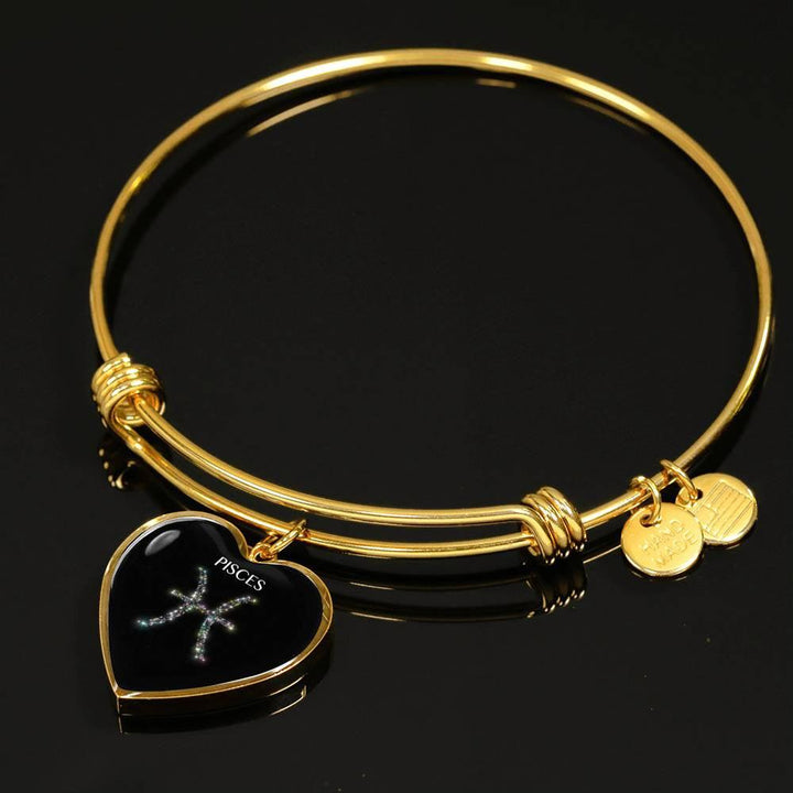 Pisces Stars Heart Bangle zodiac jewelry for her birthday outfit