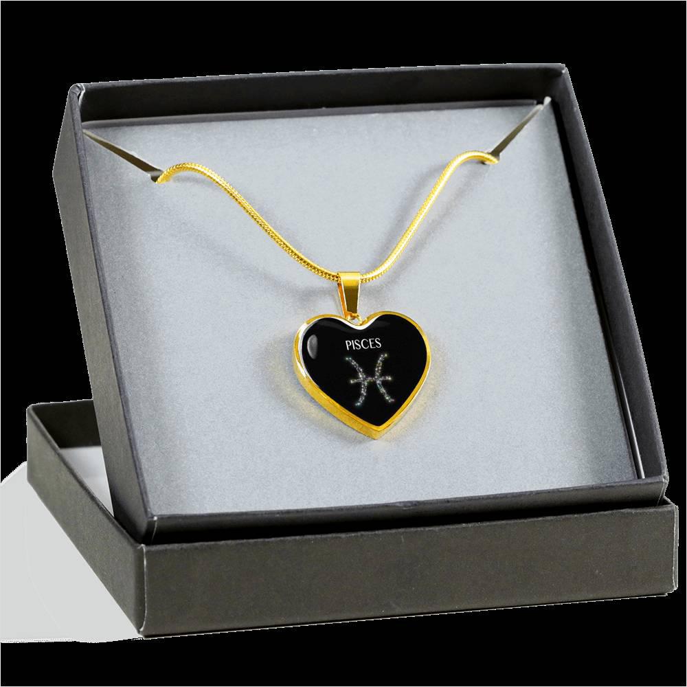 Pisces Stars Heart Necklace zodiac jewelry for her birthday outfit