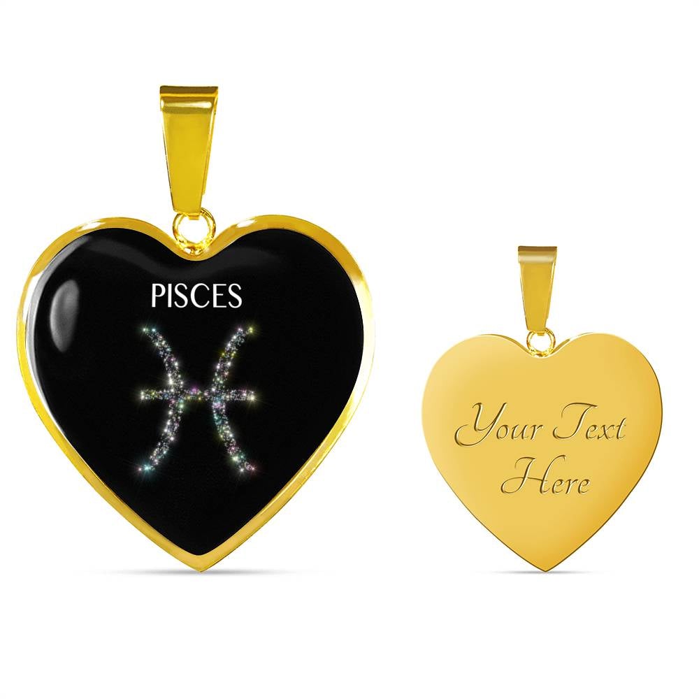 Pisces Stars Heart Necklace zodiac jewelry for her birthday outfit