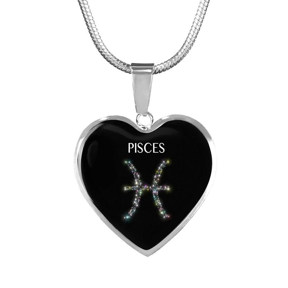 Pisces Stars Heart Necklace zodiac jewelry for her birthday outfit