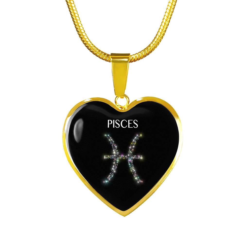 Pisces Stars Heart Necklace zodiac jewelry for her birthday outfit