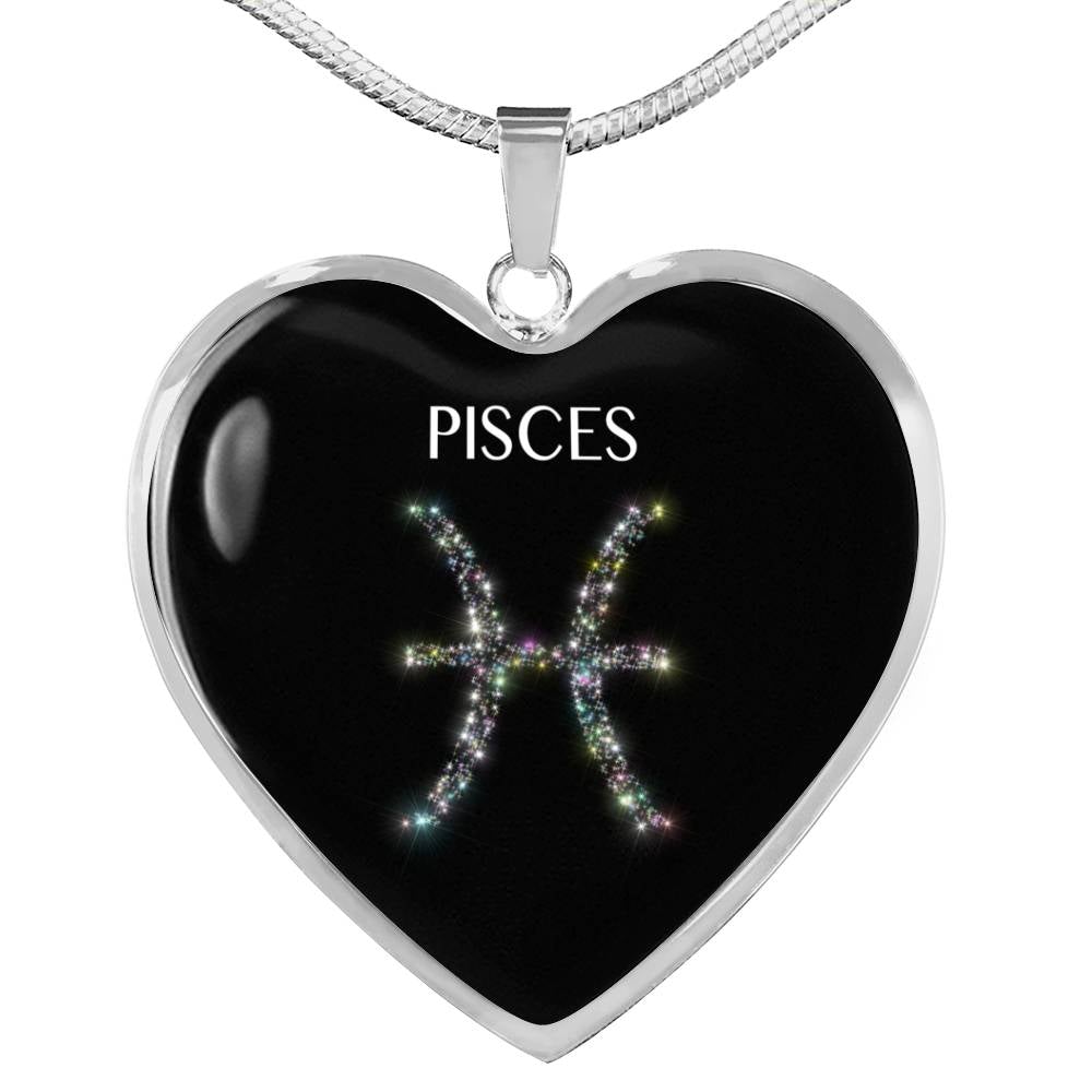 Pisces Stars Heart Necklace zodiac jewelry for her birthday outfit