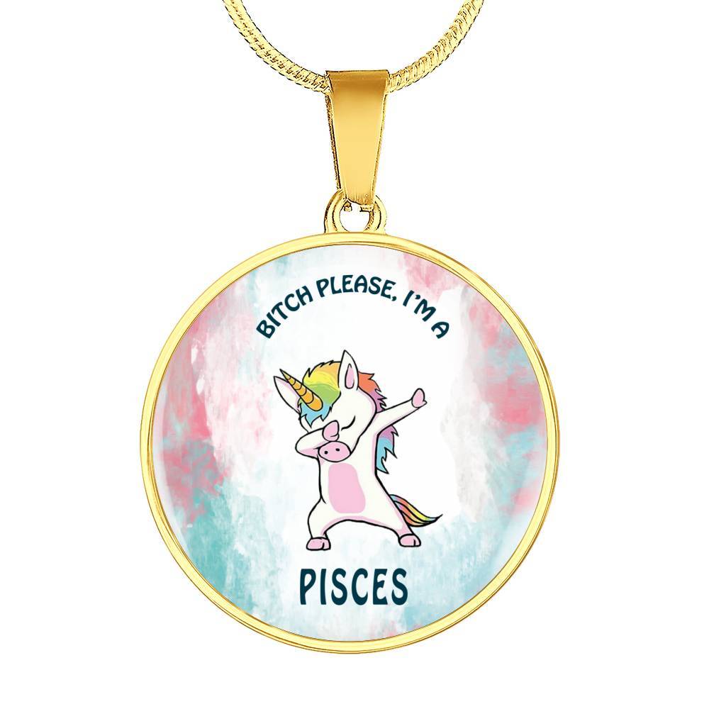 Pisces Unicorn Circle Necklace zodiac jewelry for her birthday outfit