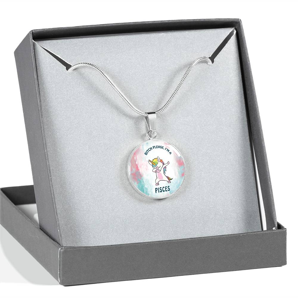 Pisces Unicorn Circle Necklace zodiac jewelry for her birthday outfit
