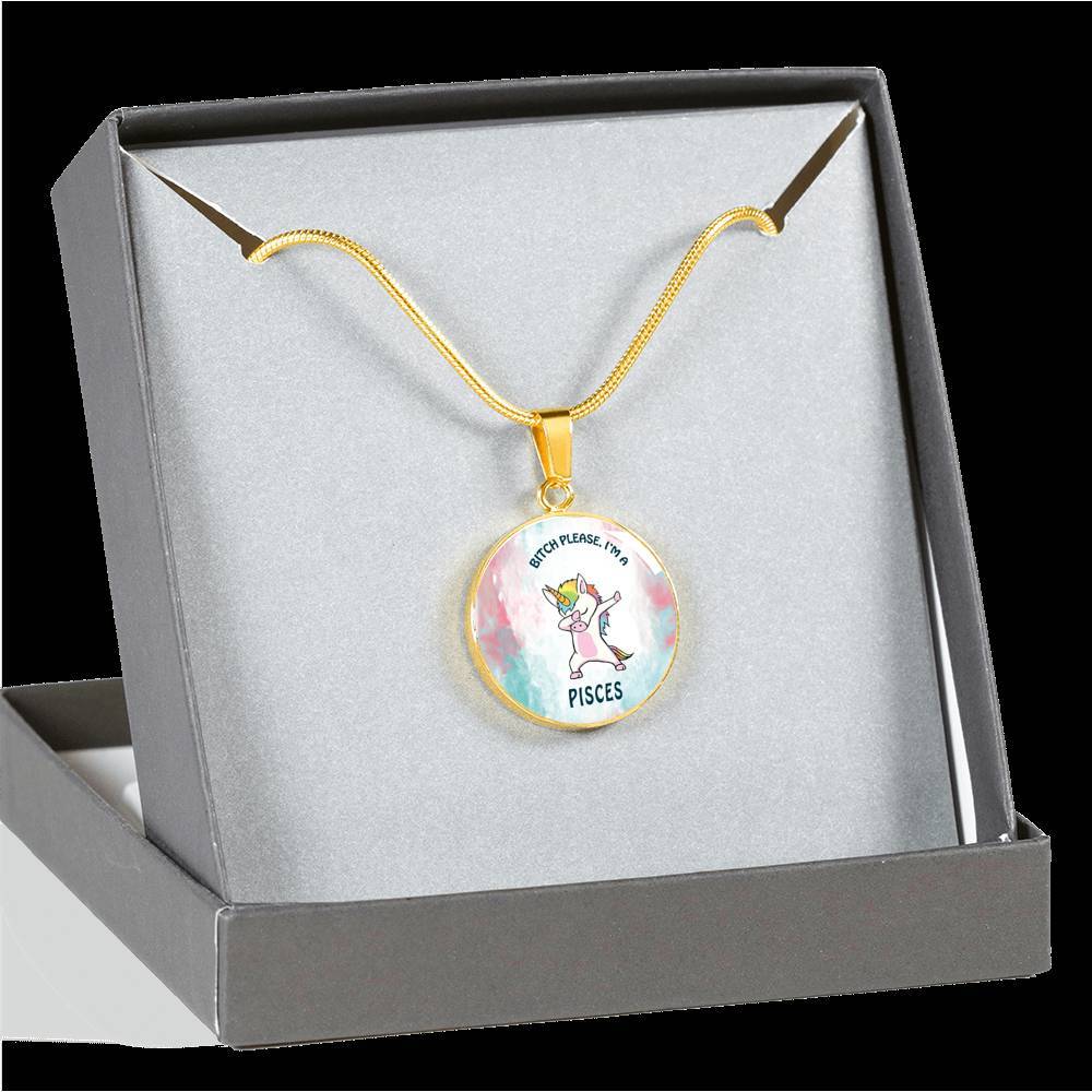 Pisces Unicorn Circle Necklace zodiac jewelry for her birthday outfit
