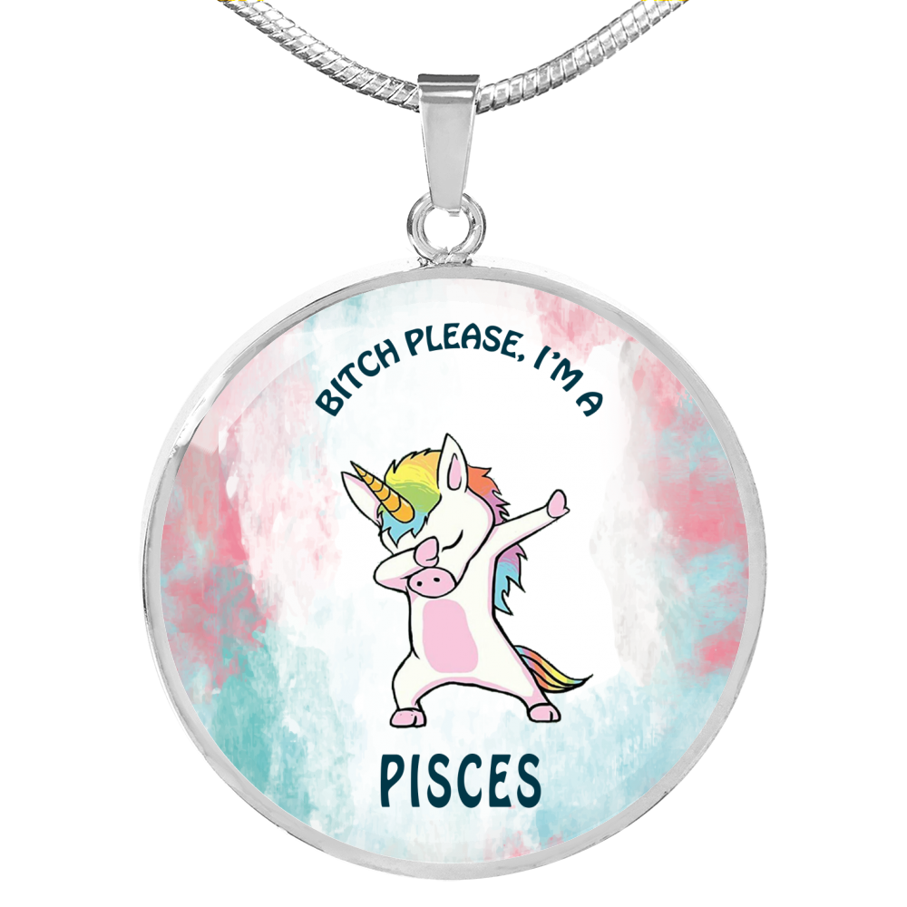 Pisces Unicorn Circle Necklace zodiac jewelry for her birthday outfit