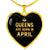 Queens are Born In April Heart Necklace zodiac jewelry for her birthday outfit