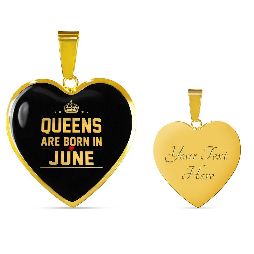 Queens are Born In June Heart Necklace - Zodiac Gal