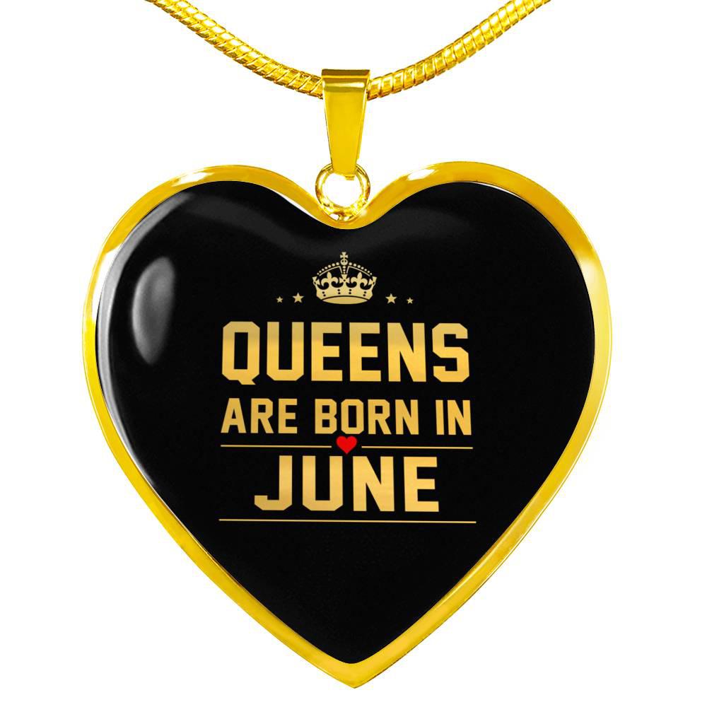 Queens are Born In June Heart Necklace zodiac jewelry for her birthday outfit