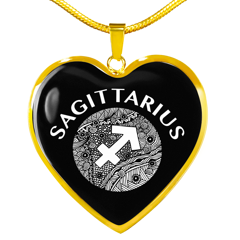 Sagittarius Circle Heart Necklace zodiac jewelry for her birthday outfit