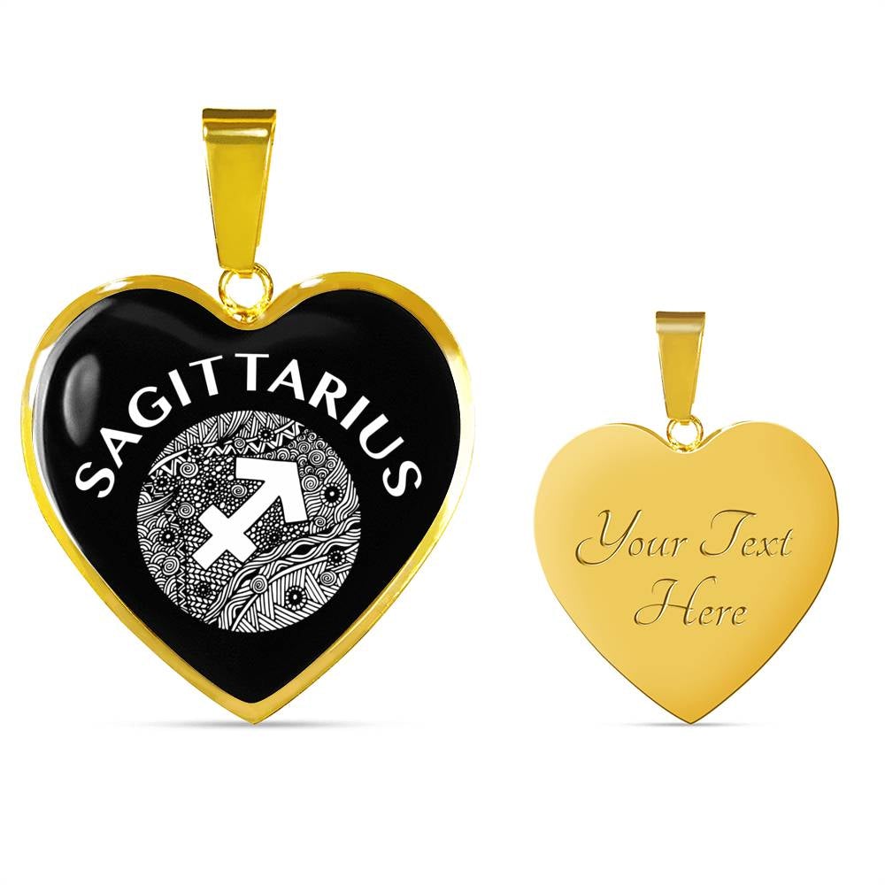 Sagittarius Circle Heart Necklace zodiac jewelry for her birthday outfit