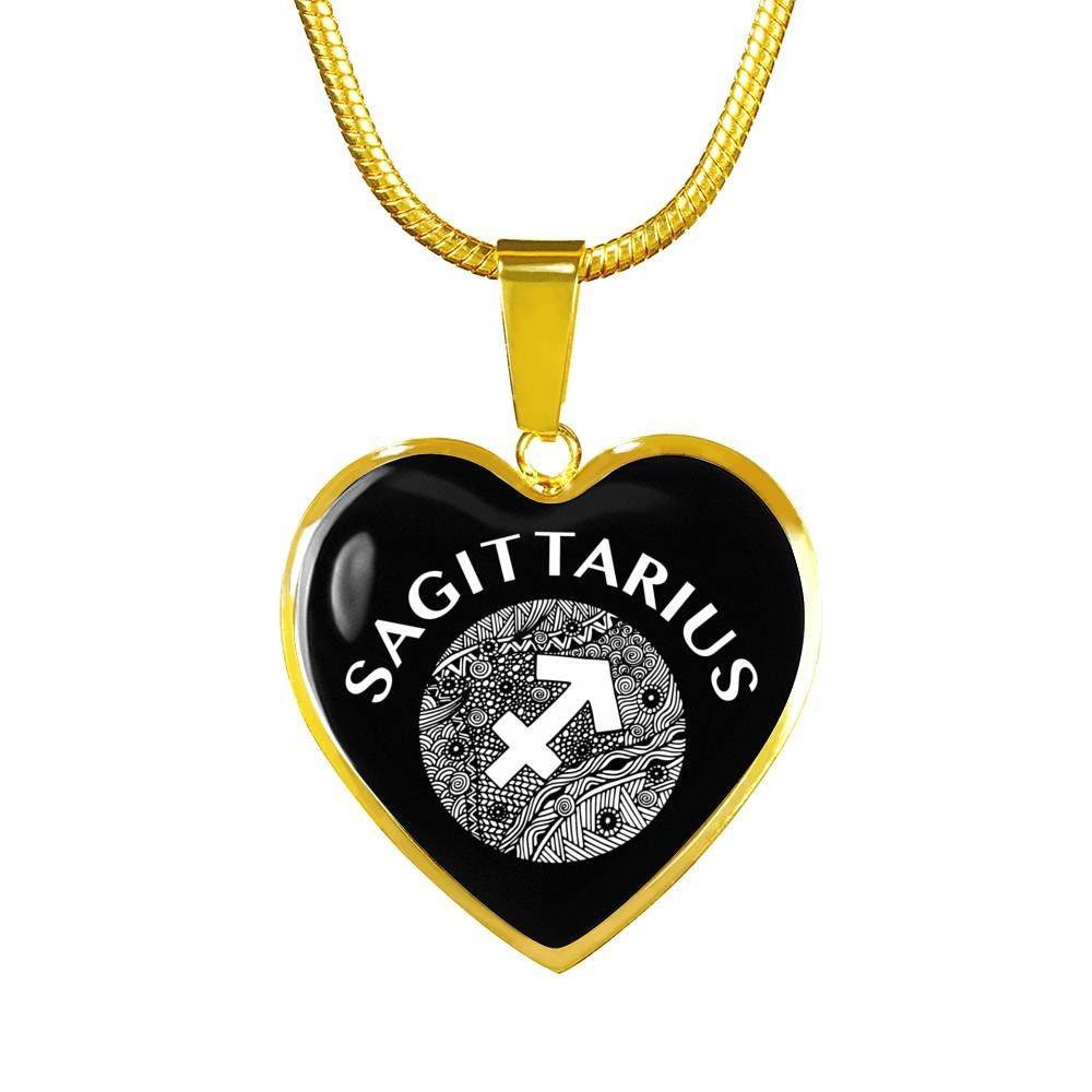 Sagittarius Circle Heart Necklace zodiac jewelry for her birthday outfit