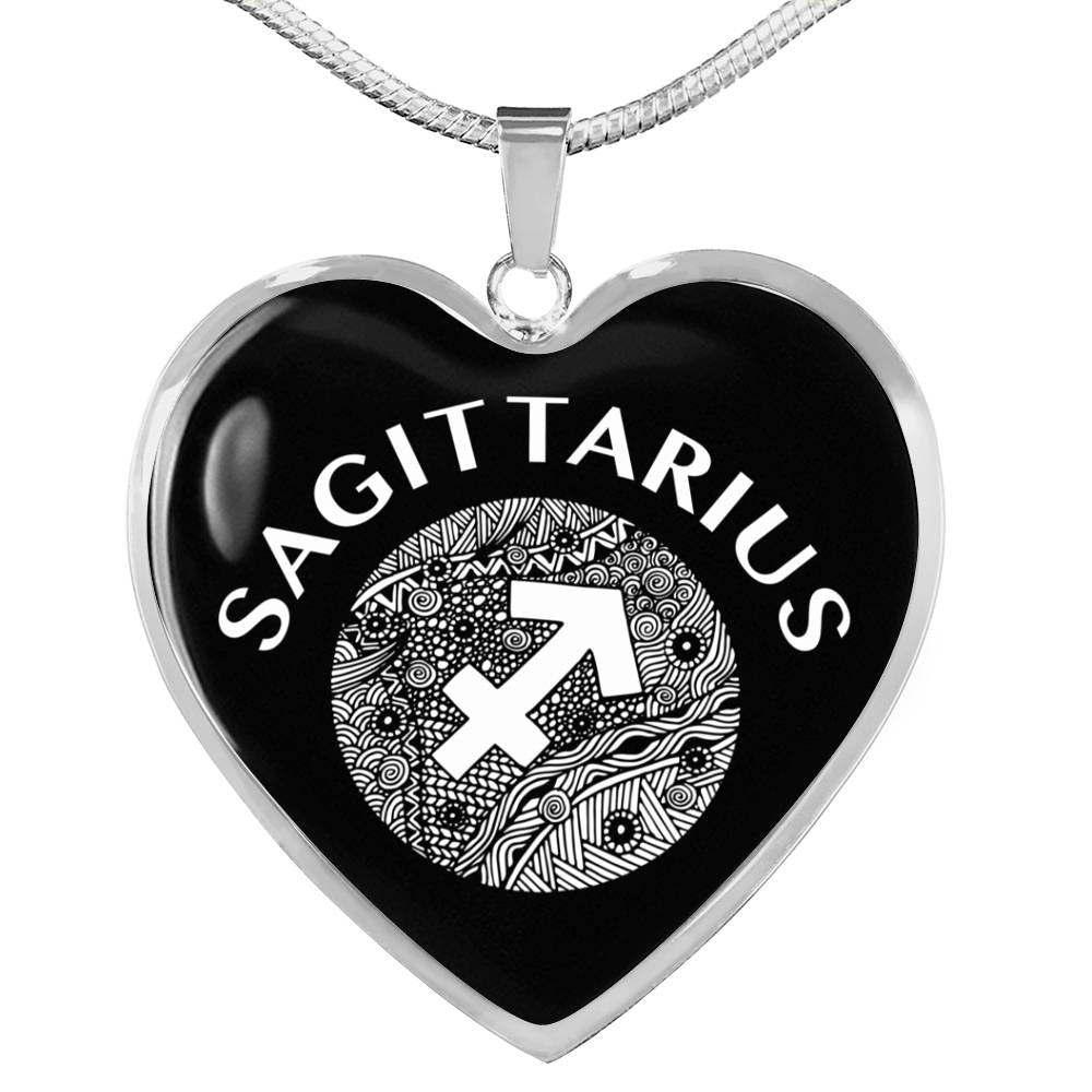 Sagittarius Circle Heart Necklace zodiac jewelry for her birthday outfit