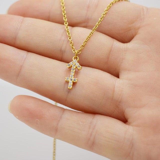 Sagittarius Crystal Sign Choker zodiac jewelry for her birthday outfit