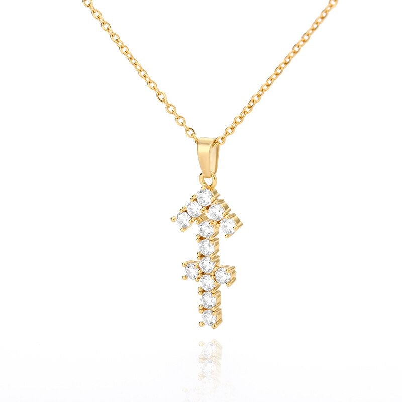 Sagittarius Crystal Studded Necklace zodiac jewelry for her birthday outfit
