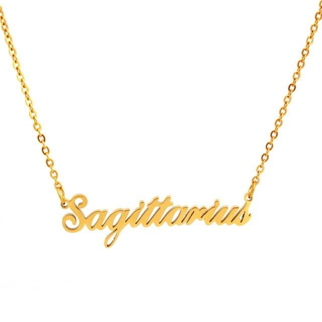 Sagittarius Cursive Necklace zodiac jewelry for her birthday outfit