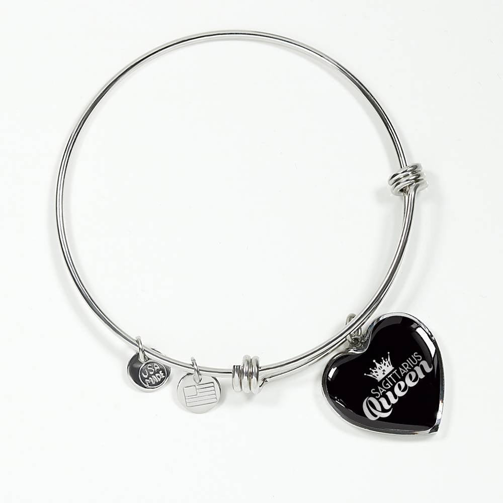 Sagittarius Queen Heart Bangle zodiac jewelry for her birthday outfit
