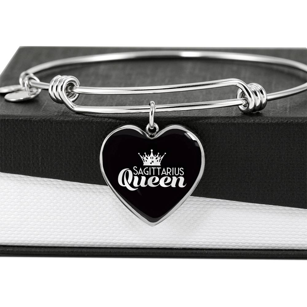Sagittarius Queen Heart Bangle zodiac jewelry for her birthday outfit