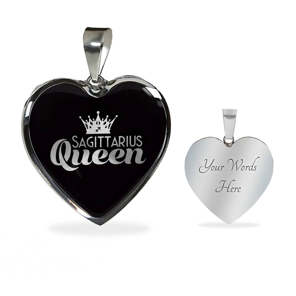 Sagittarius Queen Heart Necklace zodiac jewelry for her birthday outfit