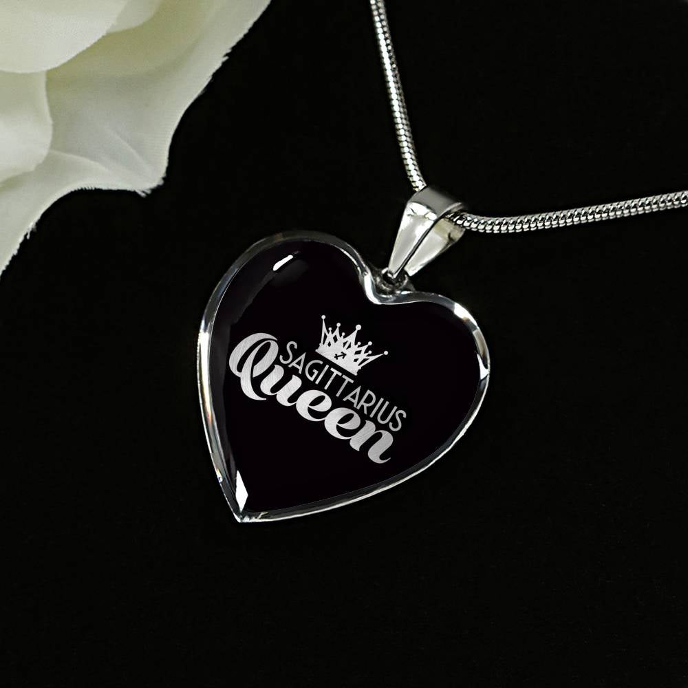 Sagittarius Queen Heart Necklace zodiac jewelry for her birthday outfit