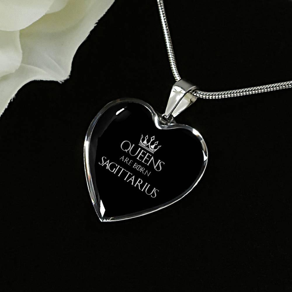 Sagittarius Queen Of Thrones Heart Necklace zodiac jewelry for her birthday outfit