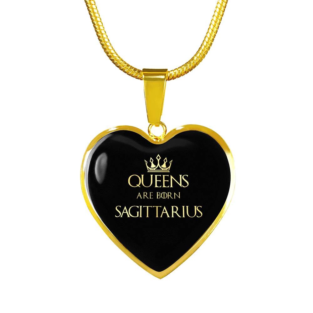 Sagittarius Queen Of Thrones Heart Necklace zodiac jewelry for her birthday outfit