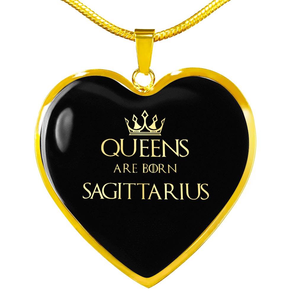 Sagittarius Queen Of Thrones Heart Necklace zodiac jewelry for her birthday outfit