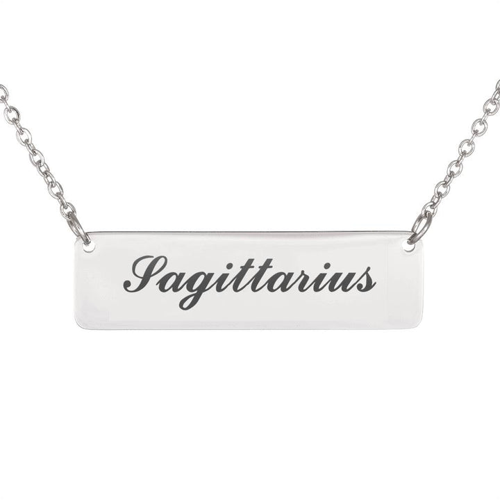 Sagittarius Script Nameplate Necklace zodiac jewelry for her birthday outfit