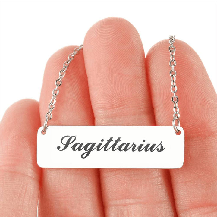 Sagittarius Script Nameplate Necklace zodiac jewelry for her birthday outfit