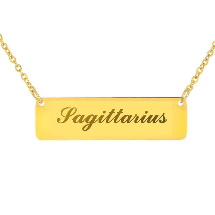 Sagittarius Script Nameplate Necklace zodiac jewelry for her birthday outfit