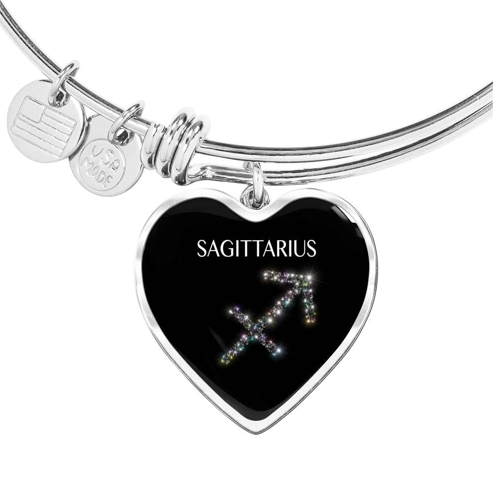 Sagittarius Stars Heart Bangle zodiac jewelry for her birthday outfit