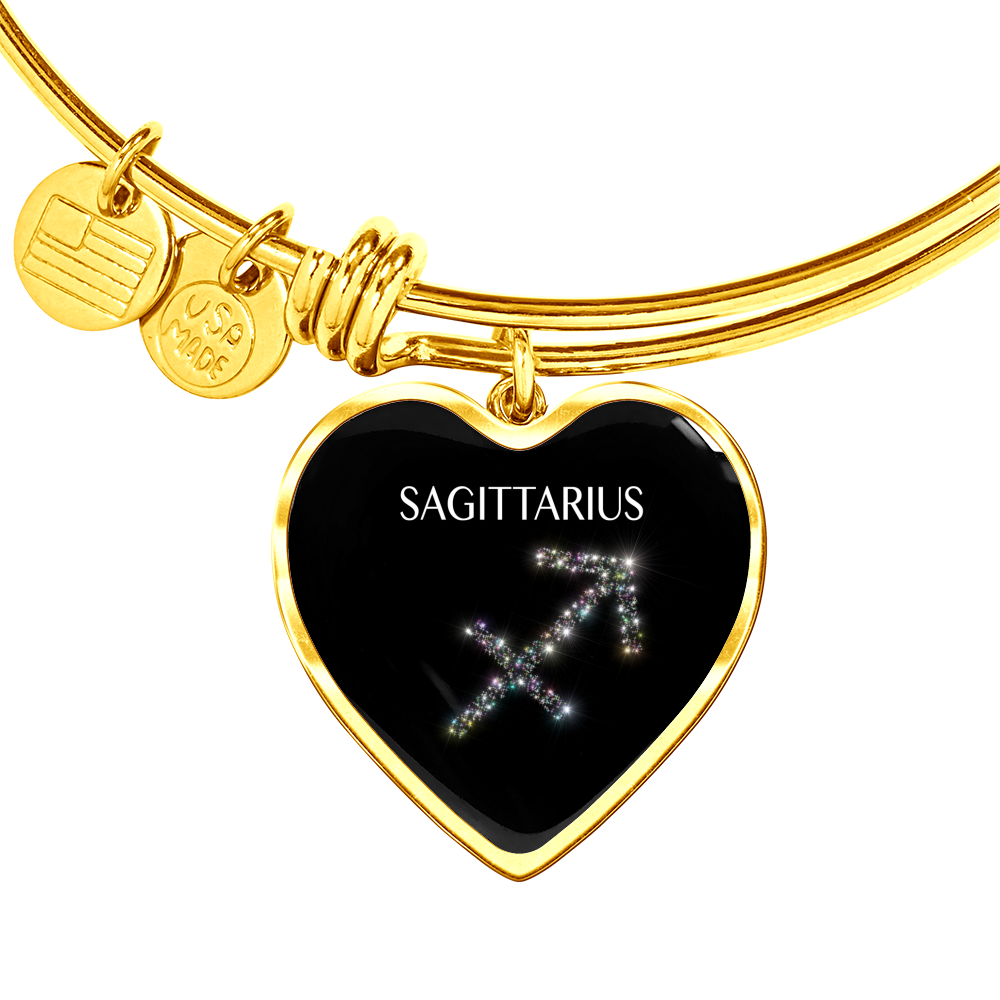 Sagittarius Stars Heart Bangle zodiac jewelry for her birthday outfit