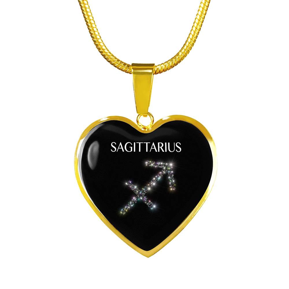 Sagittarius Stars Heart Necklace zodiac jewelry for her birthday outfit