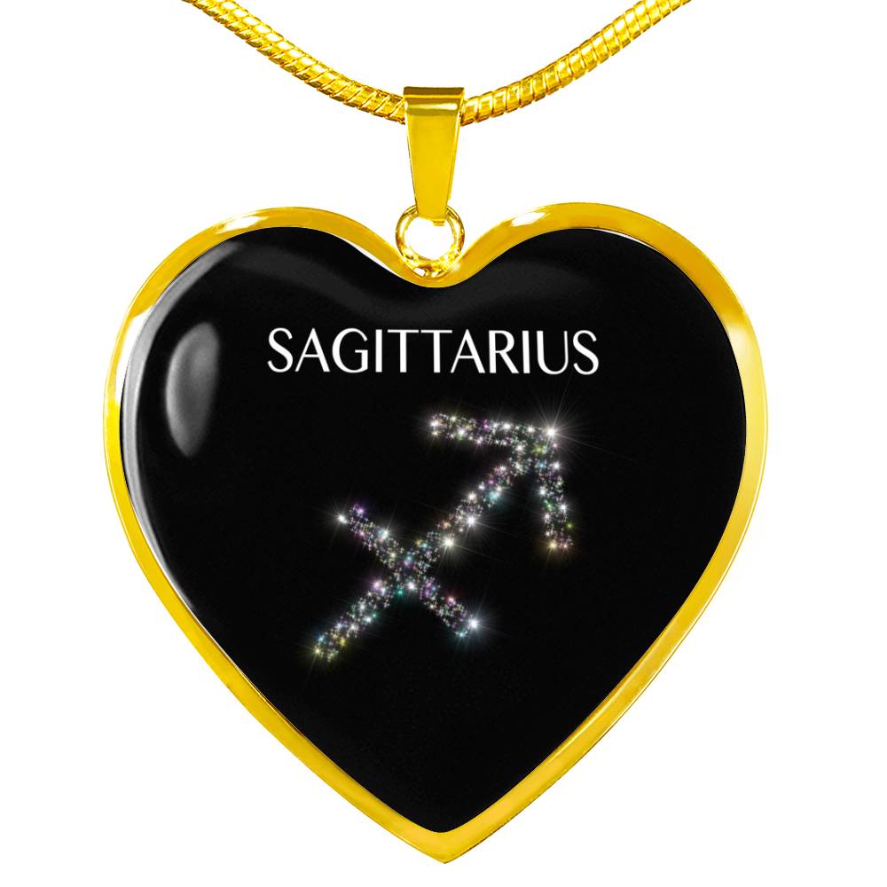 Sagittarius Stars Heart Necklace zodiac jewelry for her birthday outfit