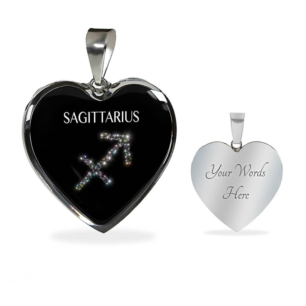 Sagittarius Stars Heart Necklace zodiac jewelry for her birthday outfit