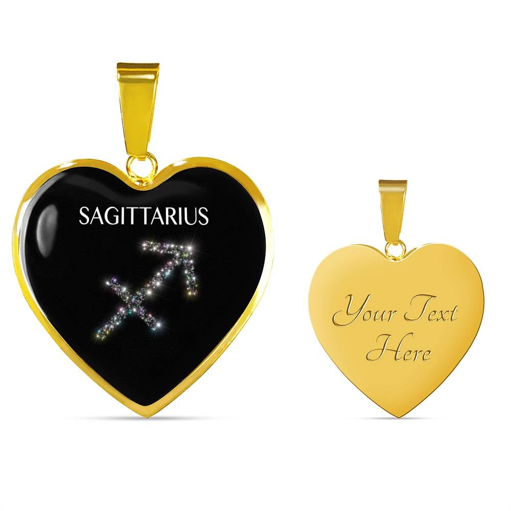 Sagittarius Stars Heart Necklace zodiac jewelry for her birthday outfit