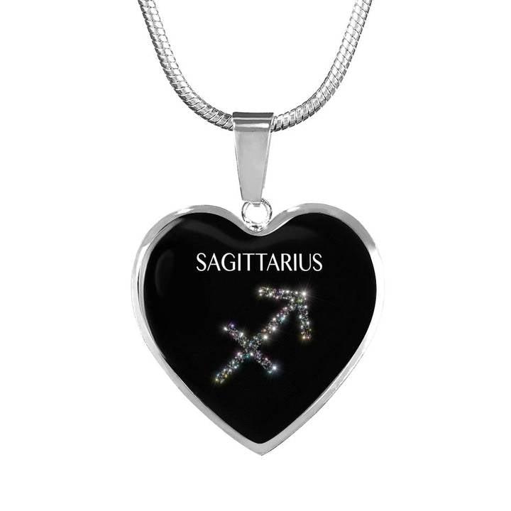 Sagittarius Stars Heart Necklace zodiac jewelry for her birthday outfit