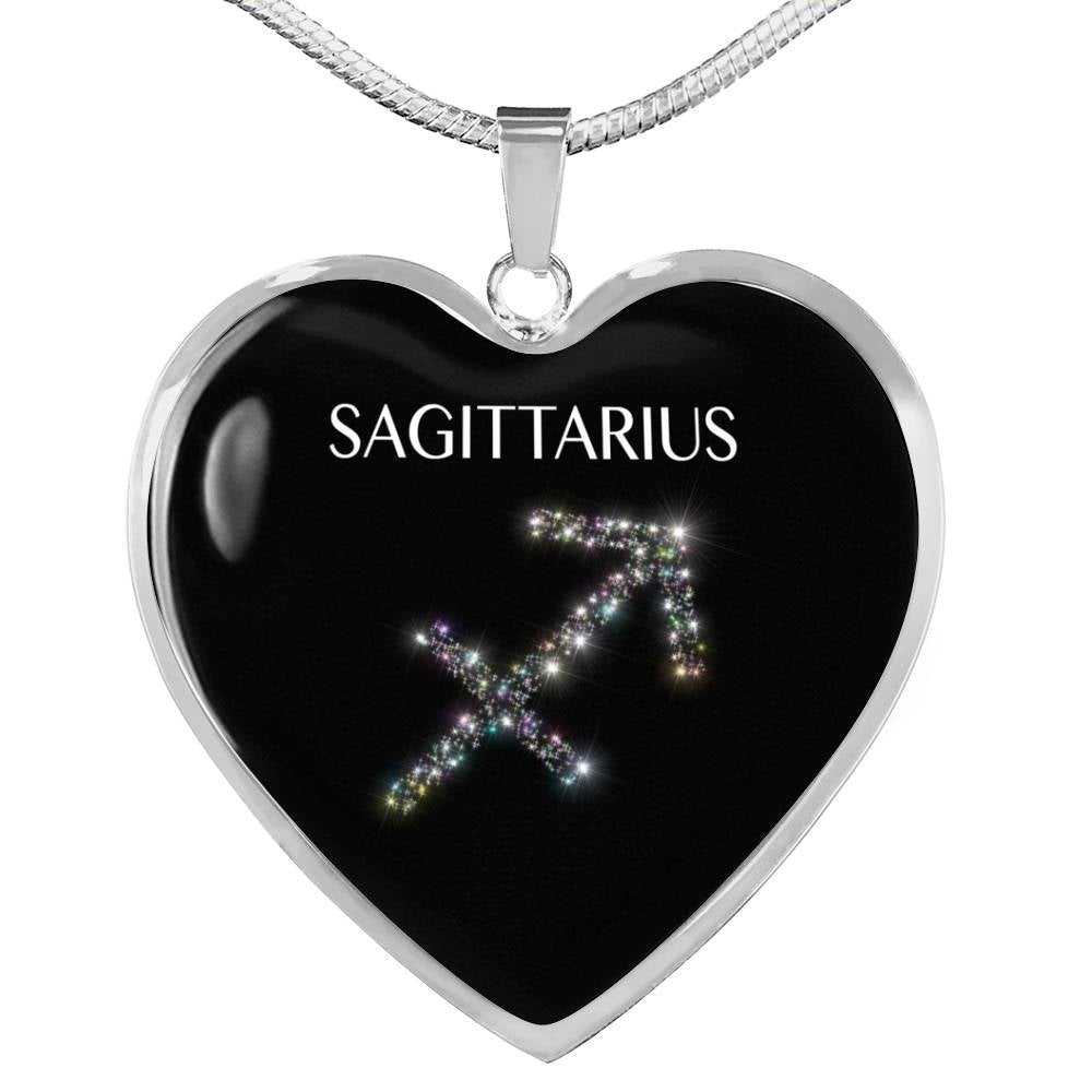 Sagittarius Stars Heart Necklace zodiac jewelry for her birthday outfit