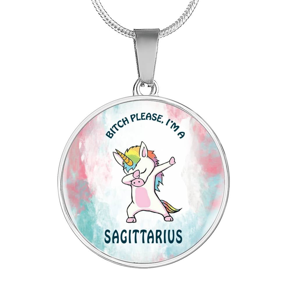 Sagittarius Unicorn Circle Necklace zodiac jewelry for her birthday outfit