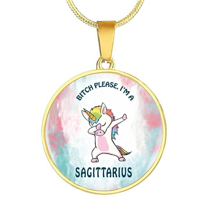 Sagittarius Unicorn Circle Necklace zodiac jewelry for her birthday outfit