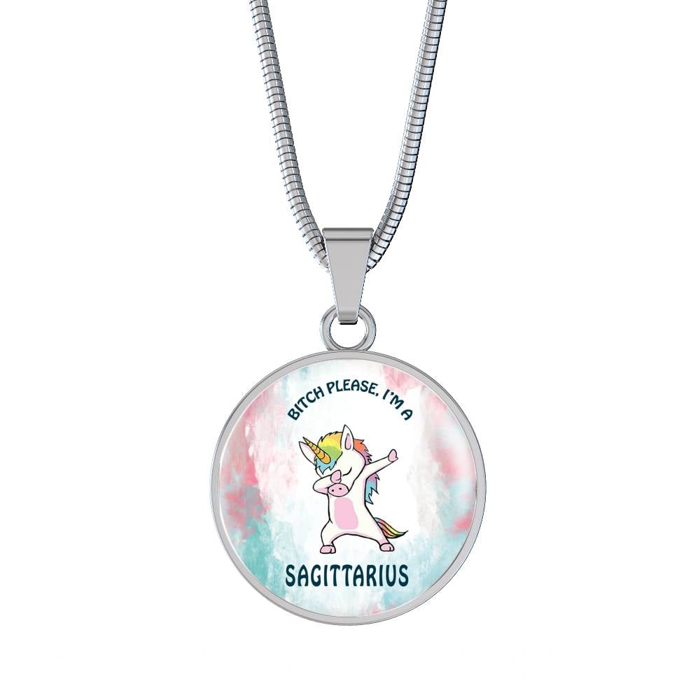 Sagittarius Unicorn Circle Necklace zodiac jewelry for her birthday outfit