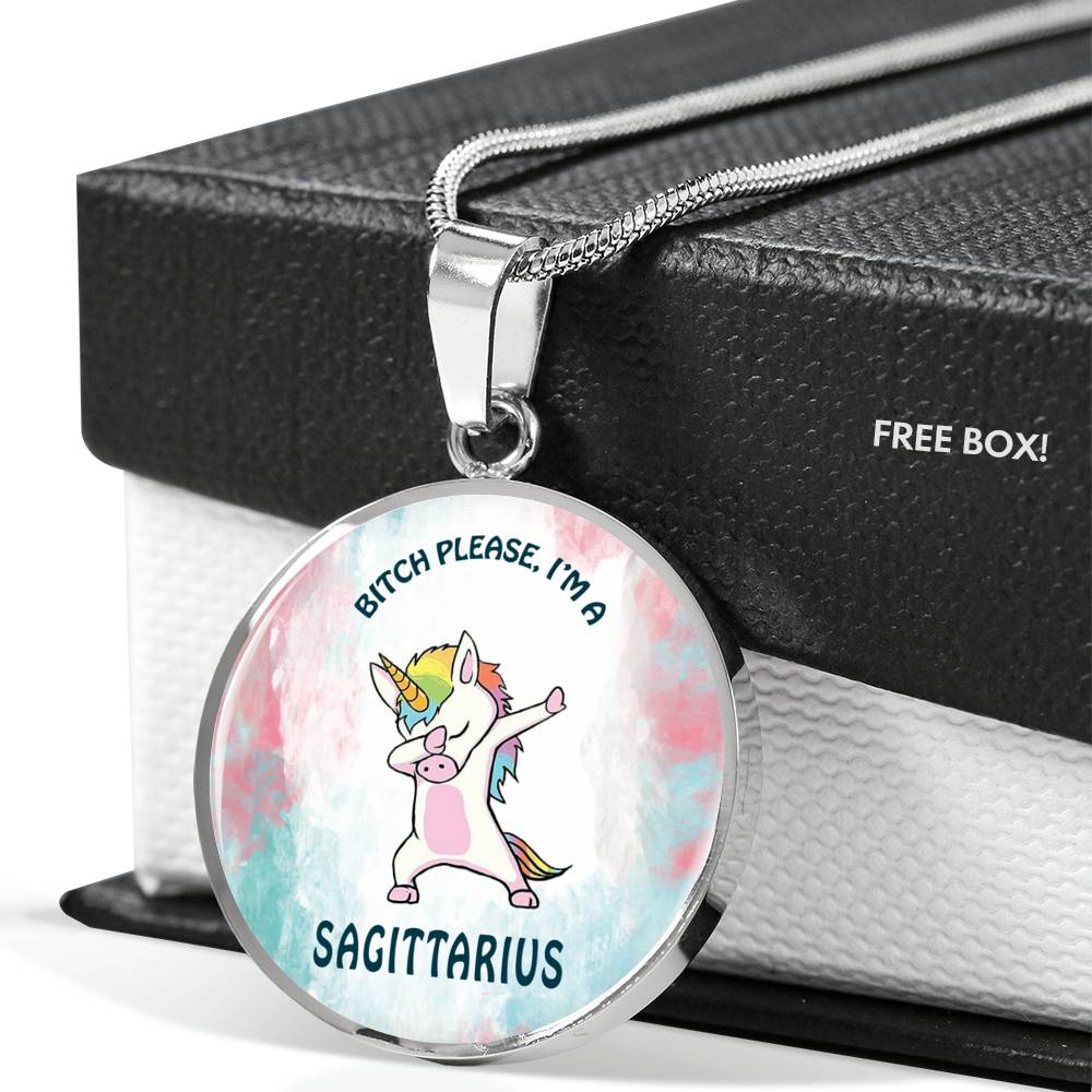 Sagittarius Unicorn Circle Necklace zodiac jewelry for her birthday outfit
